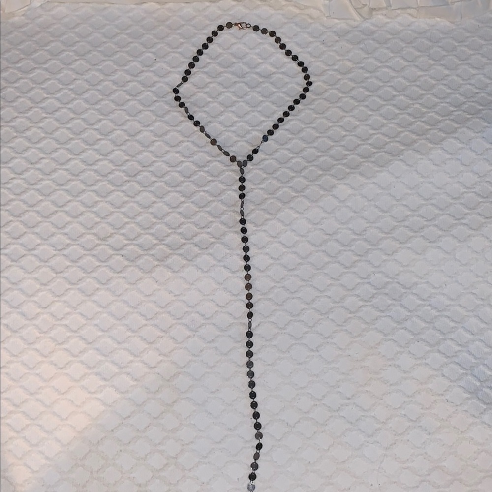 Gunmetal Drop Necklace